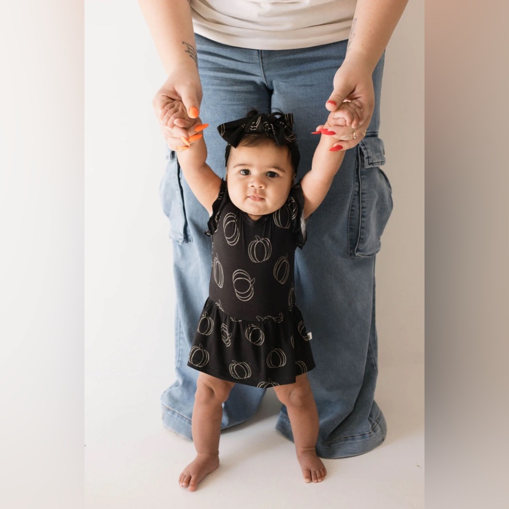 Bamboo Ruffle Romper Forever French Pumpkins